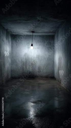 Dark Empty Haunted Room with Paranormal Investigation Mood