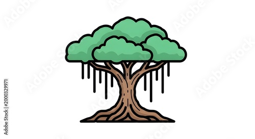 Stylized Green Tree Icon