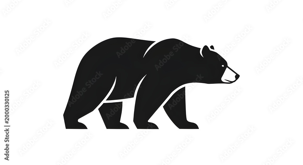 Fototapeta premium Bear Silhouette Minimal Style
