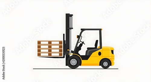 Yellow Forklift Industrial Vehicle