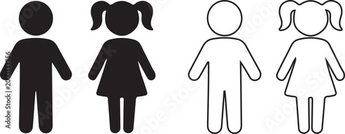 children boy girl icon set vector illustration 