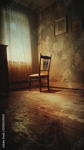 Nostalgic Horror Scene in Empty Room