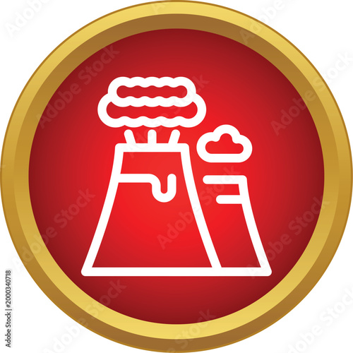Volcano erupting lava and smoke, representing natural disaster or geological activity