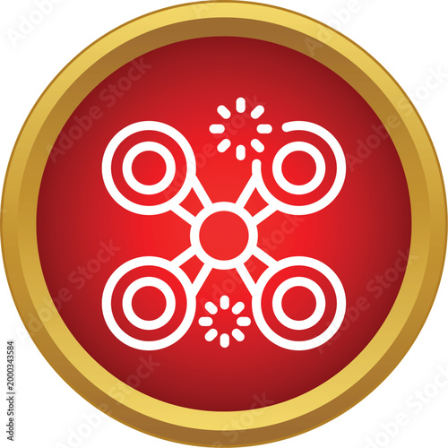 Drone quadcopter icon representing aerial flight and remote control technology