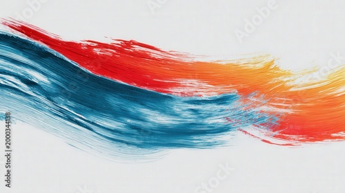 Dynamic abstract brush stroke composition in vibrant colors