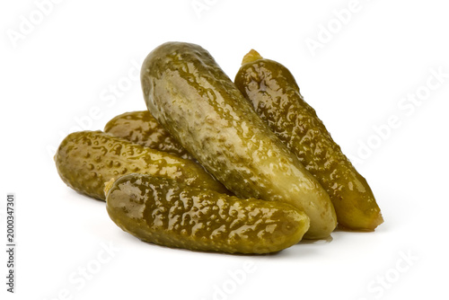 Pickled cucumbers, isolated on white background