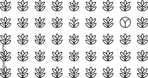Military Rifle Icon Collection and Minimalist Leaf Nature Pattern - Tactical Vector Set