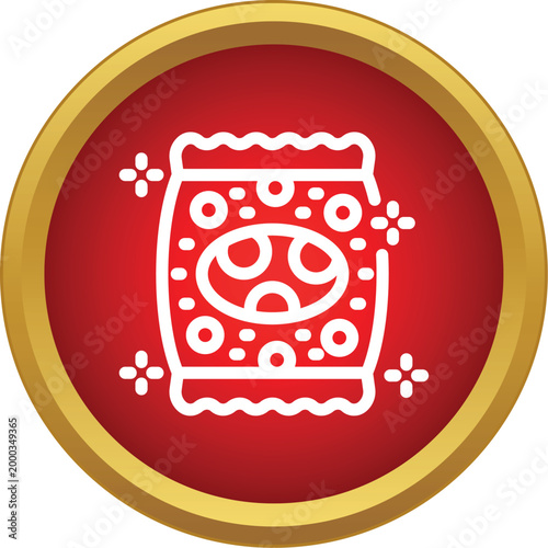 Washing powder packet icon depicting laundry detergent for cleaning clothes