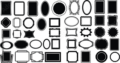 Assorted vintage frame designs collection isolated on white background, Vector
