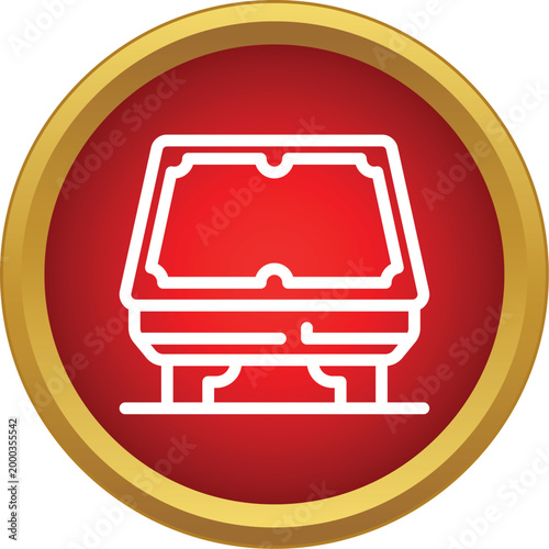 Billiard table icon representing leisure activity and sports equipment