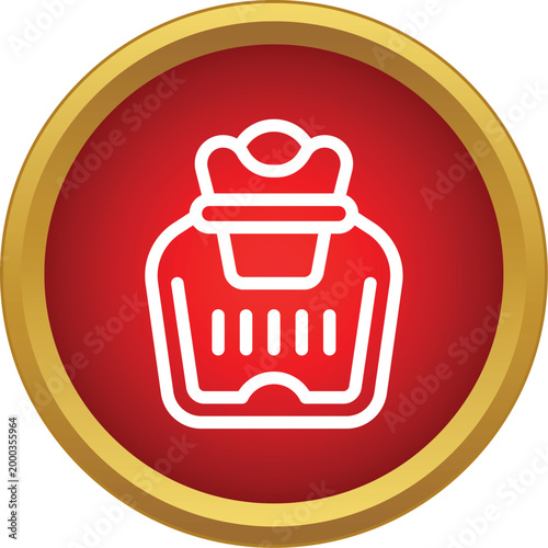 Hot water bottle providing heat therapy and comfort inside a red circle