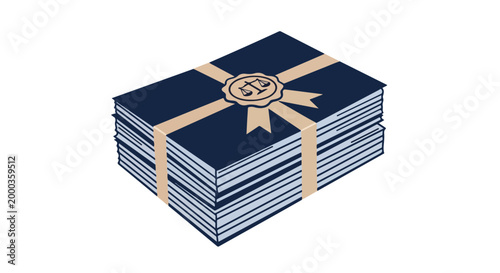 Stack of neatly arranged paper money secured with a rubber band on a plain background for financial or banking themes