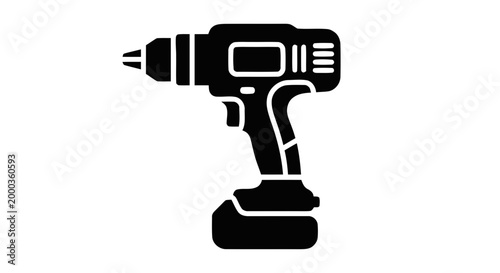 Black cordless power drill tool.