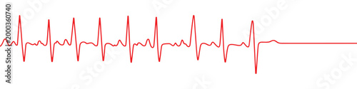Heartbeat line icon vector illustration representing pulse trace ECG or EKG cardiogram symbol for health monitoring and medical cardiology analysis, clean stroke heart rhythm waveform design suitable