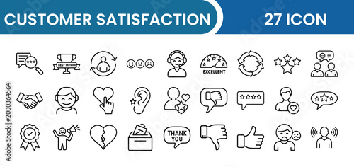 Customer Satisfaction Icon Pack – [Number] Feedback, Review, Rating, Client Happiness, Service Quality, User Experience Vector Icons