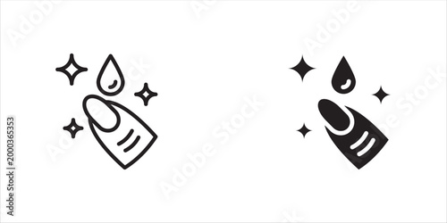 Nail care icon set. lacquer up, manicure for varnish beauty concept. Nail polish remover. fingernail painting. Nail polishing salon. Vector illustration design on white background EPS 10