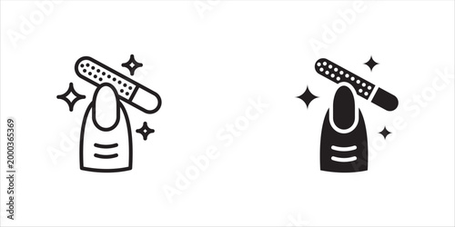 Nail File Outline Icon set for Manicure Beauty Care and Nail Grooming Vector illustration.
