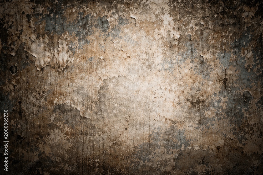 Fototapeta premium Graphic resource of rough grunge wall with worn paint serving as a design copy space