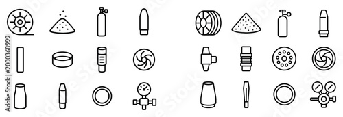 Mechanical icons with fan valve gauge outline