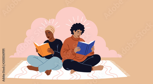 A serene vector illustration of a tropical island scene with palm trees, lush greenery, and a sandy beach by the ocean shore.