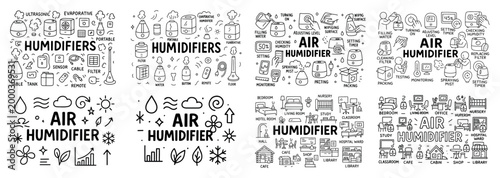 Air humidifier icons: styles and usage