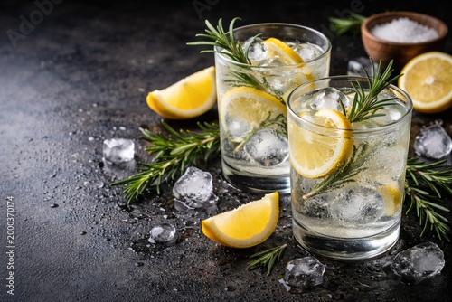 Chilled lemon rosemary drin...
