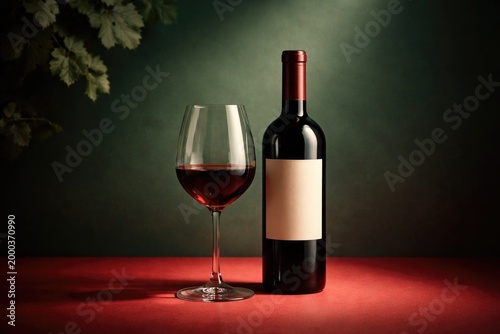 Graceful red wine glass and...