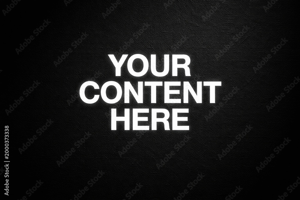 Fototapeta premium High contrast black canvas with bright white text tailored for a user interface content display
