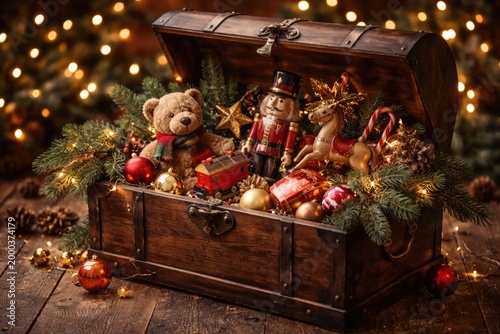 Decorative wooden chest loa...