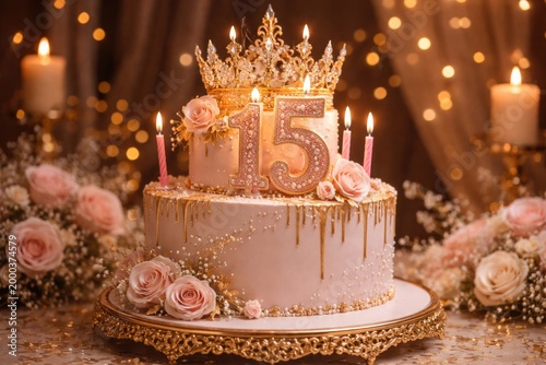 Elegant festive cake featur...