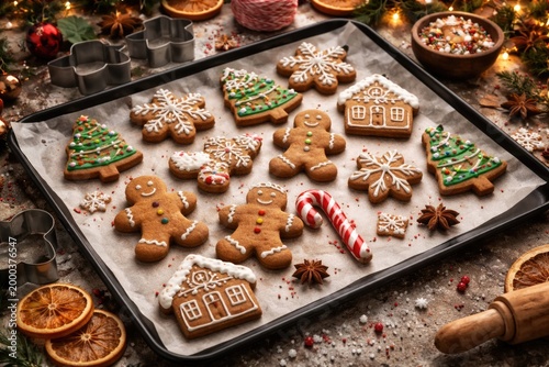 Decorated gingerbread cooki...