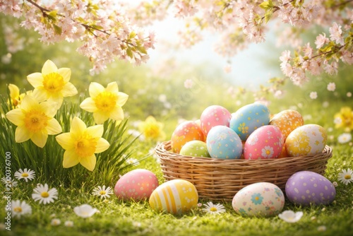 Bright Easter scene with pa...