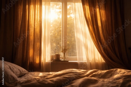 Early sunlight filtering so...