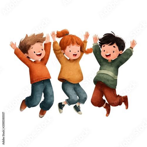 children jumping in the air
