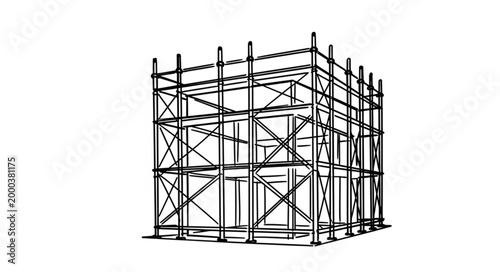 Scaffolding structure for construction and building projects.