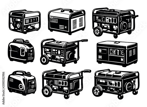 Variety of portable power generators showcasing different models suitable for backup electricity, industrial purposes, and outdoor adventures