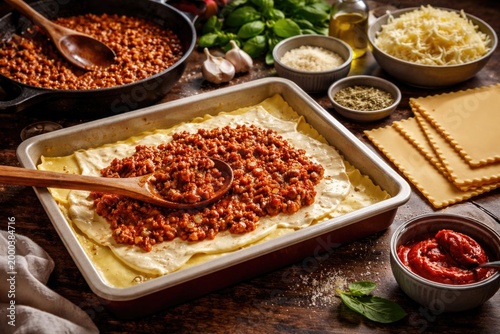 Crafting lasagna with savor...
