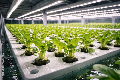 LED lit indoor hydroponic v...