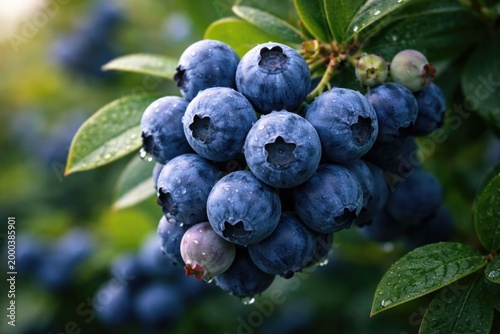 Close up of ripe blueberrie...