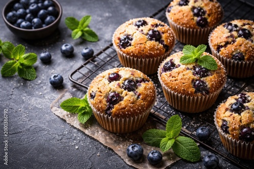Homemade blueberry muffins ...