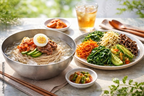 Korean style cold noodles a...