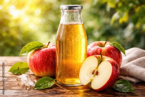 Healthy apple juice in a tr...