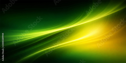 Abstract green and yellow lines dance across a deep background, creating a visual symphony of movement and energy, evoking feelings of dynamism and artistic flair.