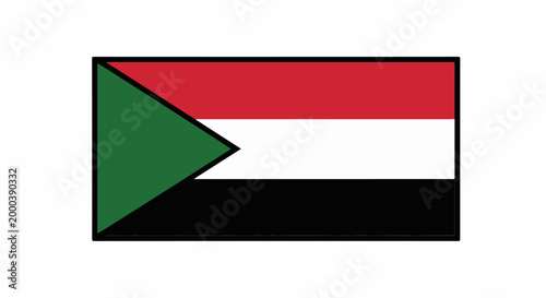 Rectangular flag with horizontal red, white, and black stripes, and a green triangle Free Download Rectangular flag with horizontal red, white, and black stripes, and a green triangle - GFXLoad