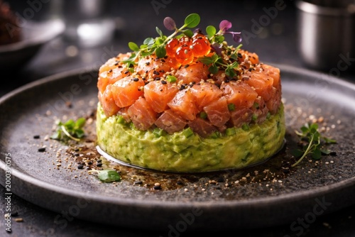 Artful arrangement of salmo...