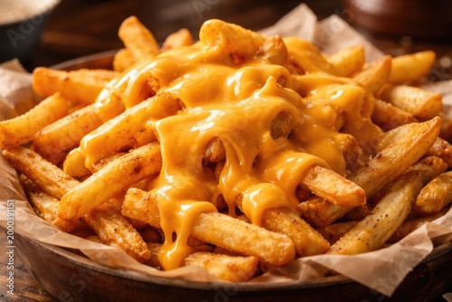 Hot French fries drenched i...