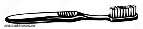 Toothbrush for daily dental care. Its bristles clean teeth, promoting oral hygiene, health, and fresh breath
