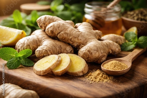 Herbal remedy ginger root a...