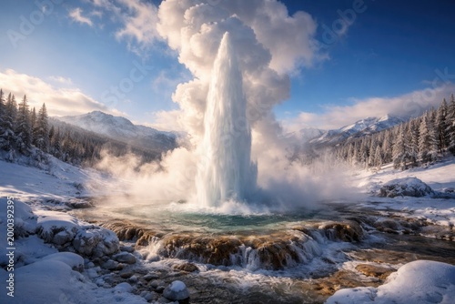 Icy winter landscape featur...