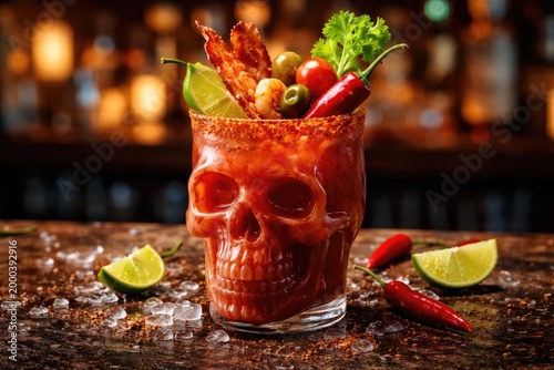 Cleverly garnished spicy Bl...